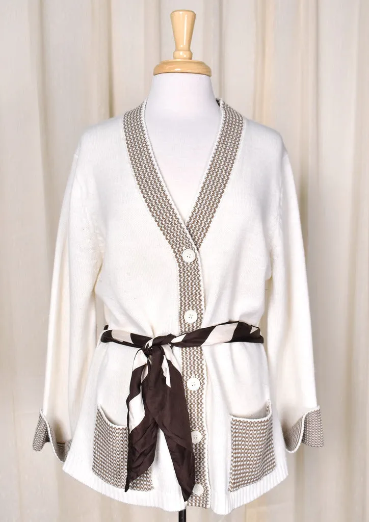 1970s Cream Tunic Cardigan