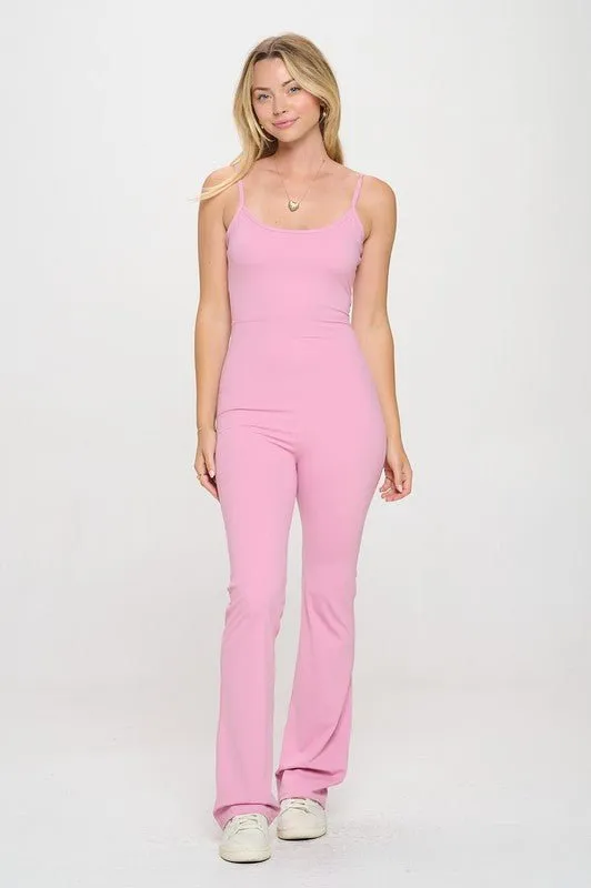 2 Piece Set Matching Flare jumpsuit Active Jacket