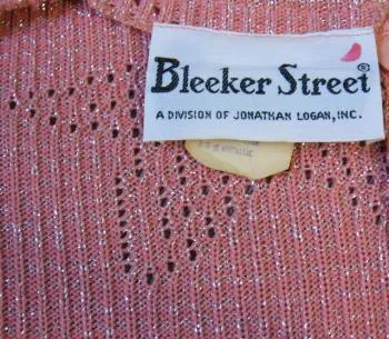 70s Vintage Peach Sparkle Knit Mod Party Dress Women's Maxi Medium Stars VFG Bleeker Street