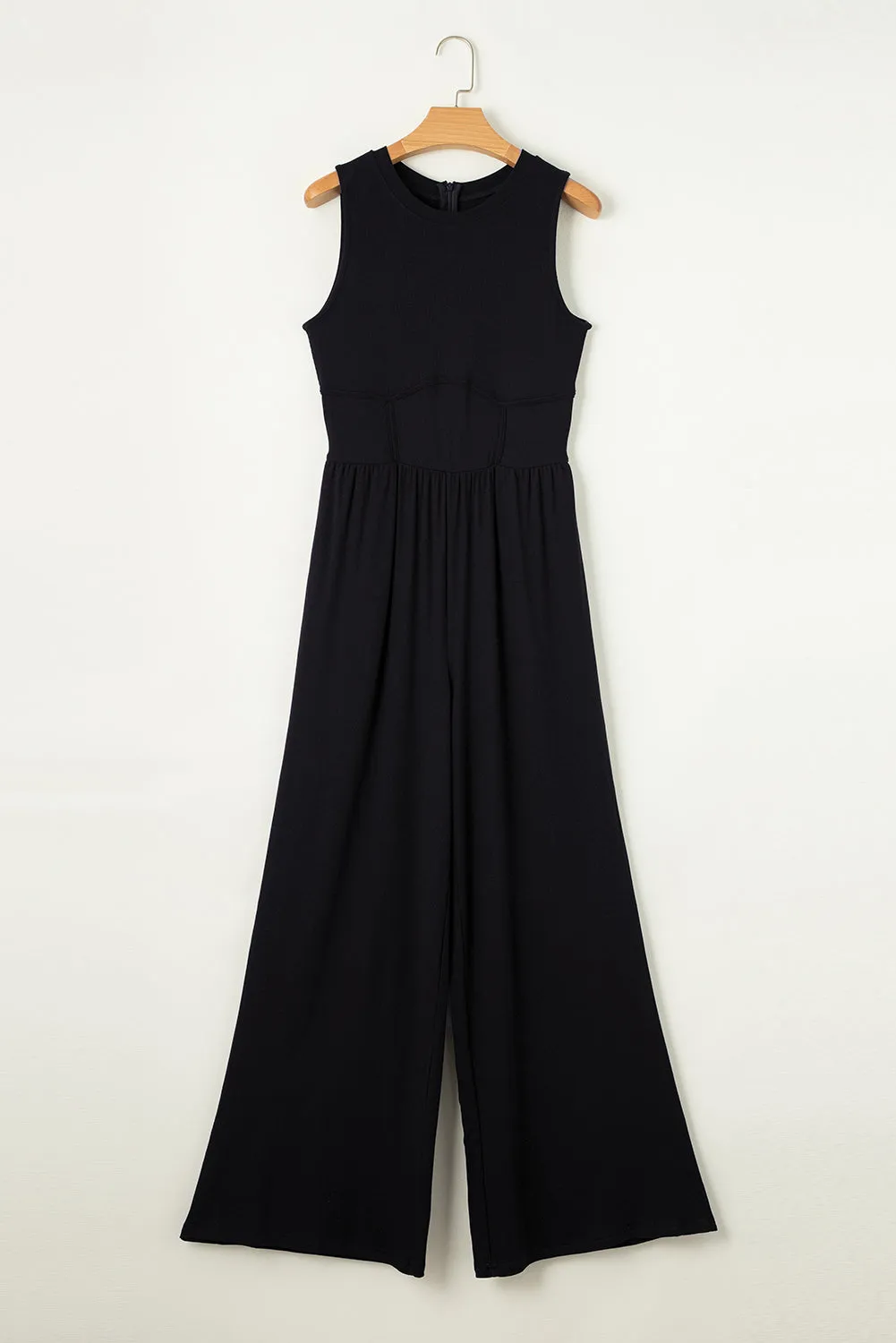 Black Sleeveless High Waist Wide Leg Jumpsuit