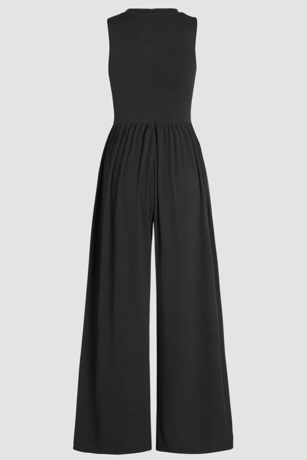 Black Sleeveless High Waist Wide Leg Jumpsuit