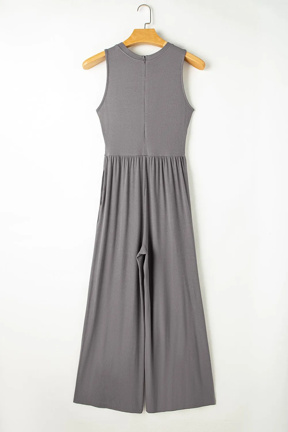 Black Sleeveless High Waist Wide Leg Jumpsuit
