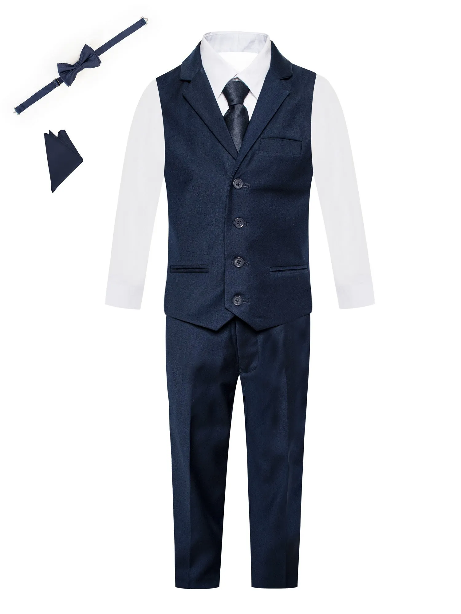 Boys Pant Vest Shirt 6 Piece Suit Vest Set 12M-14