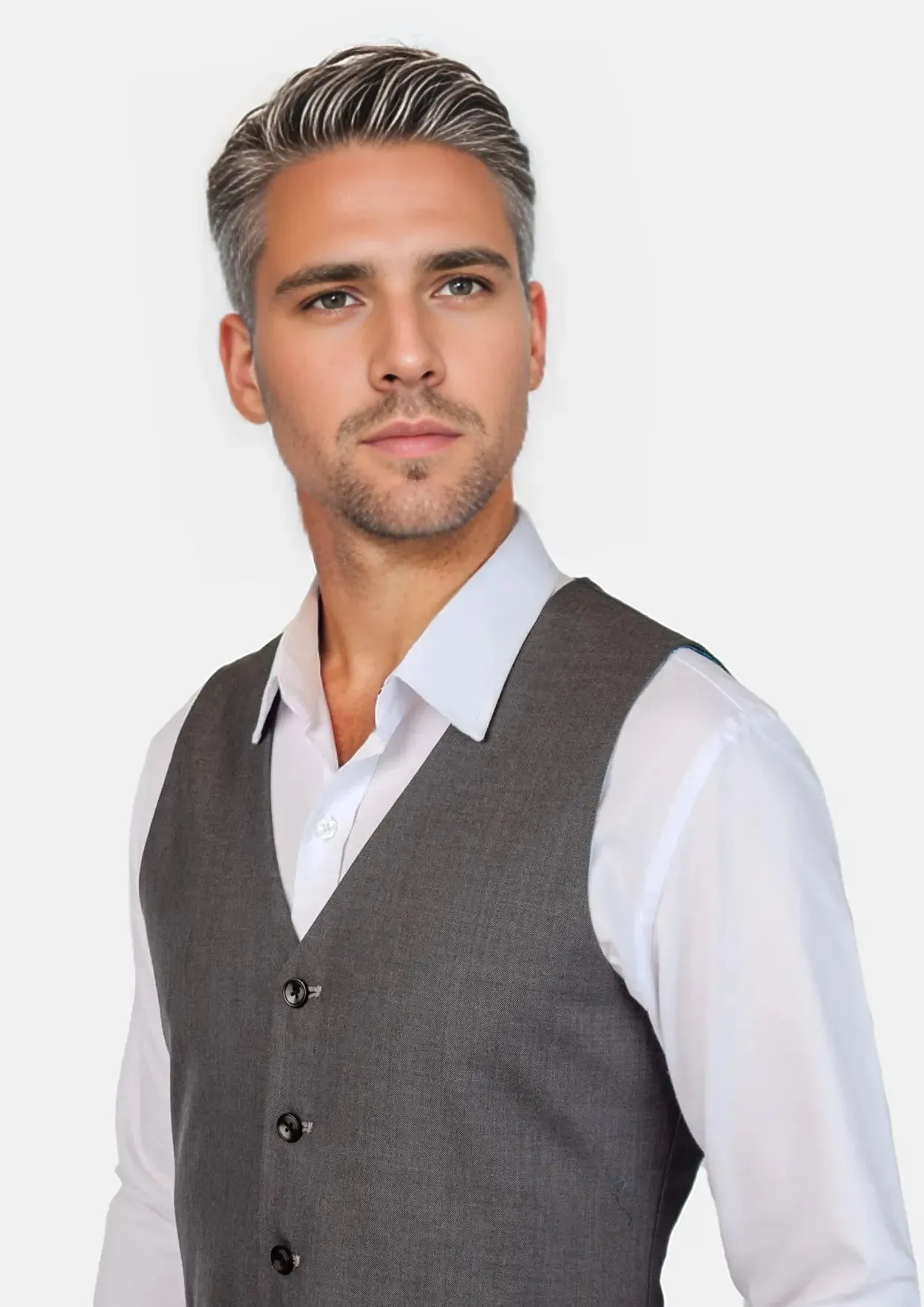 Charcoal Sharkskin Vest
