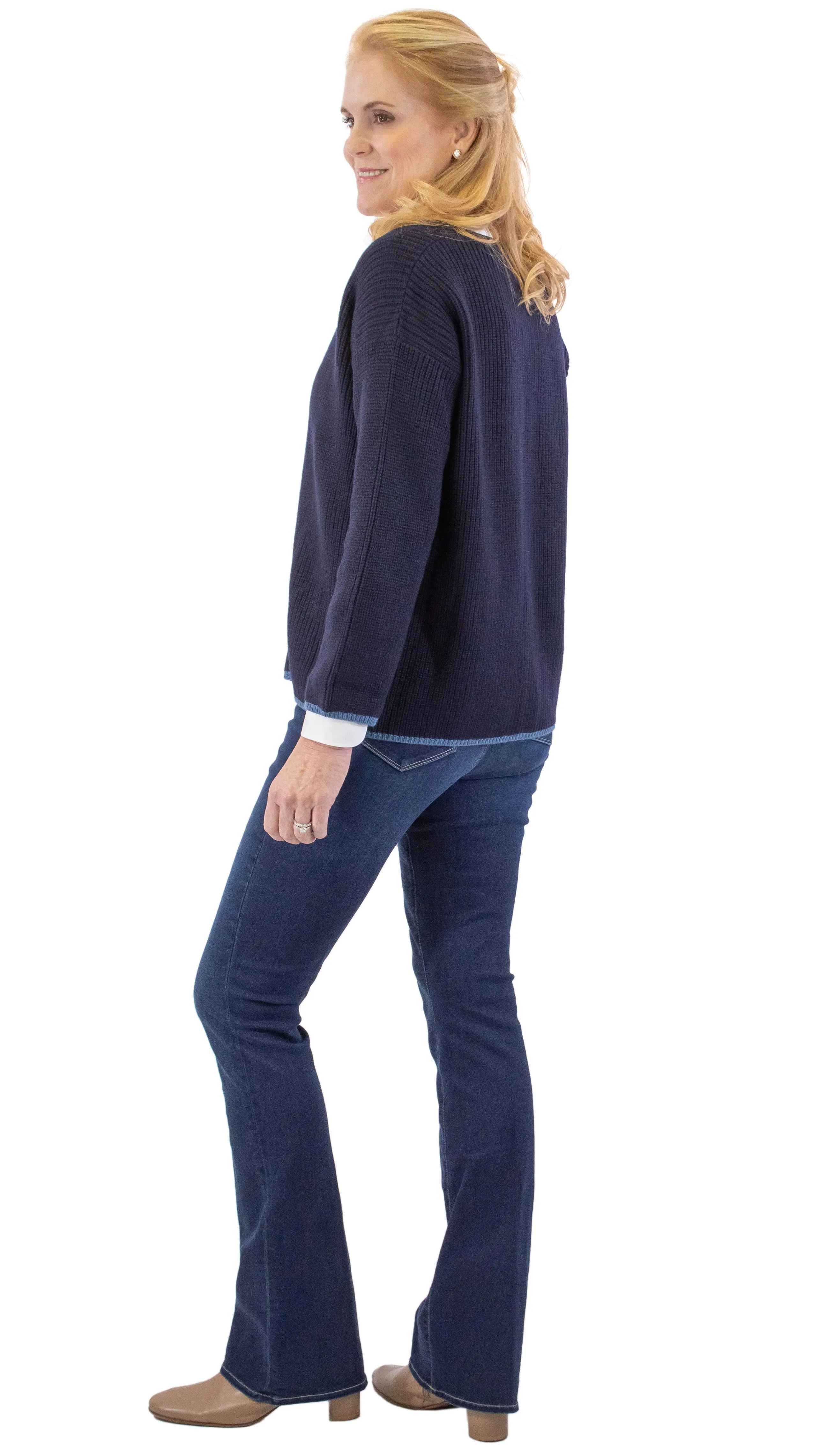Chunky Cardigan - Navy