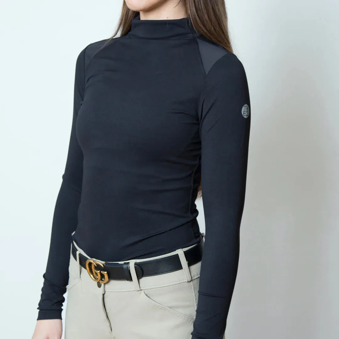 Classic Black | TKEQ 'CHLOE' High Collar Technical Top