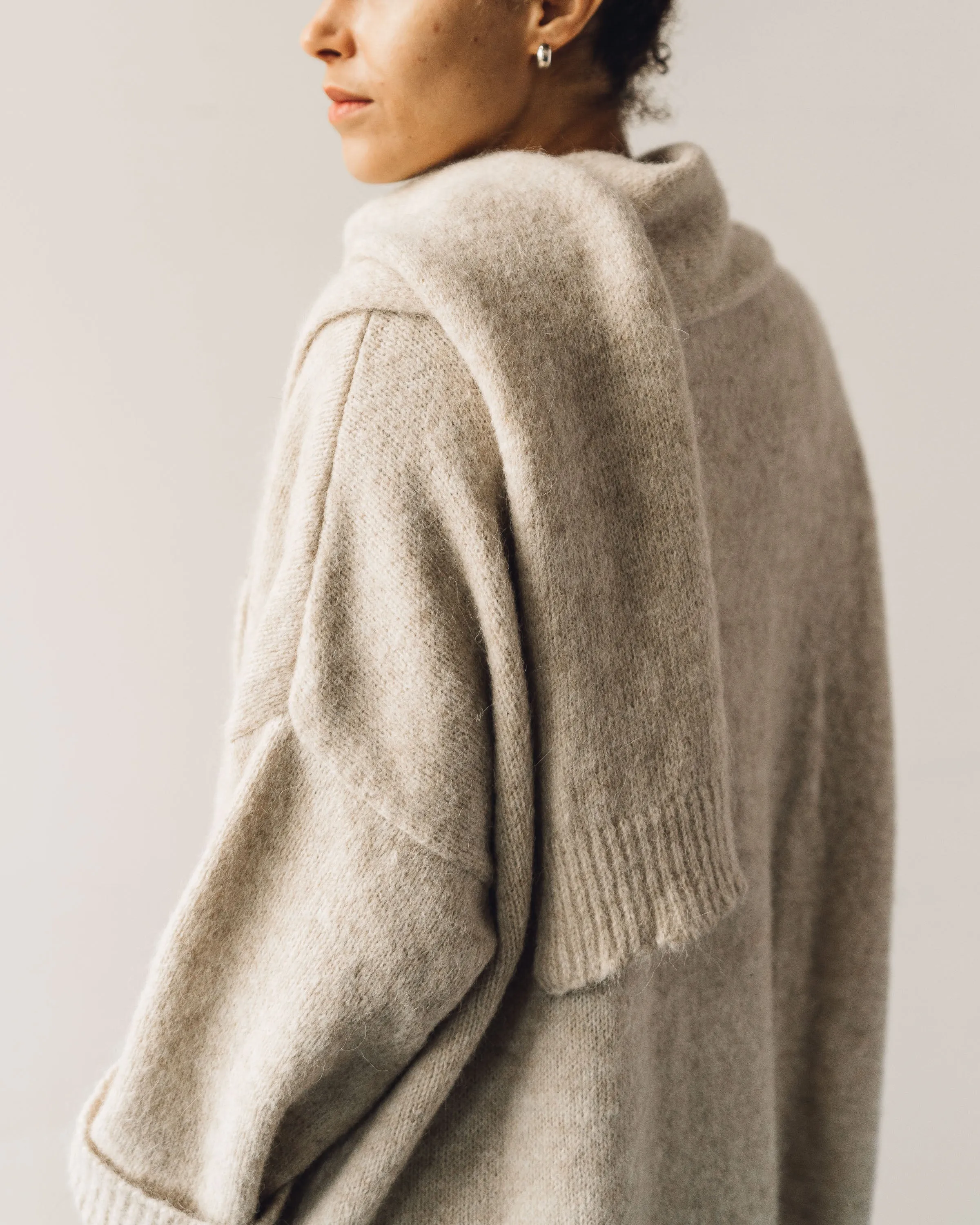 Cordera Alpaca Scarf Neck Coat, Beige