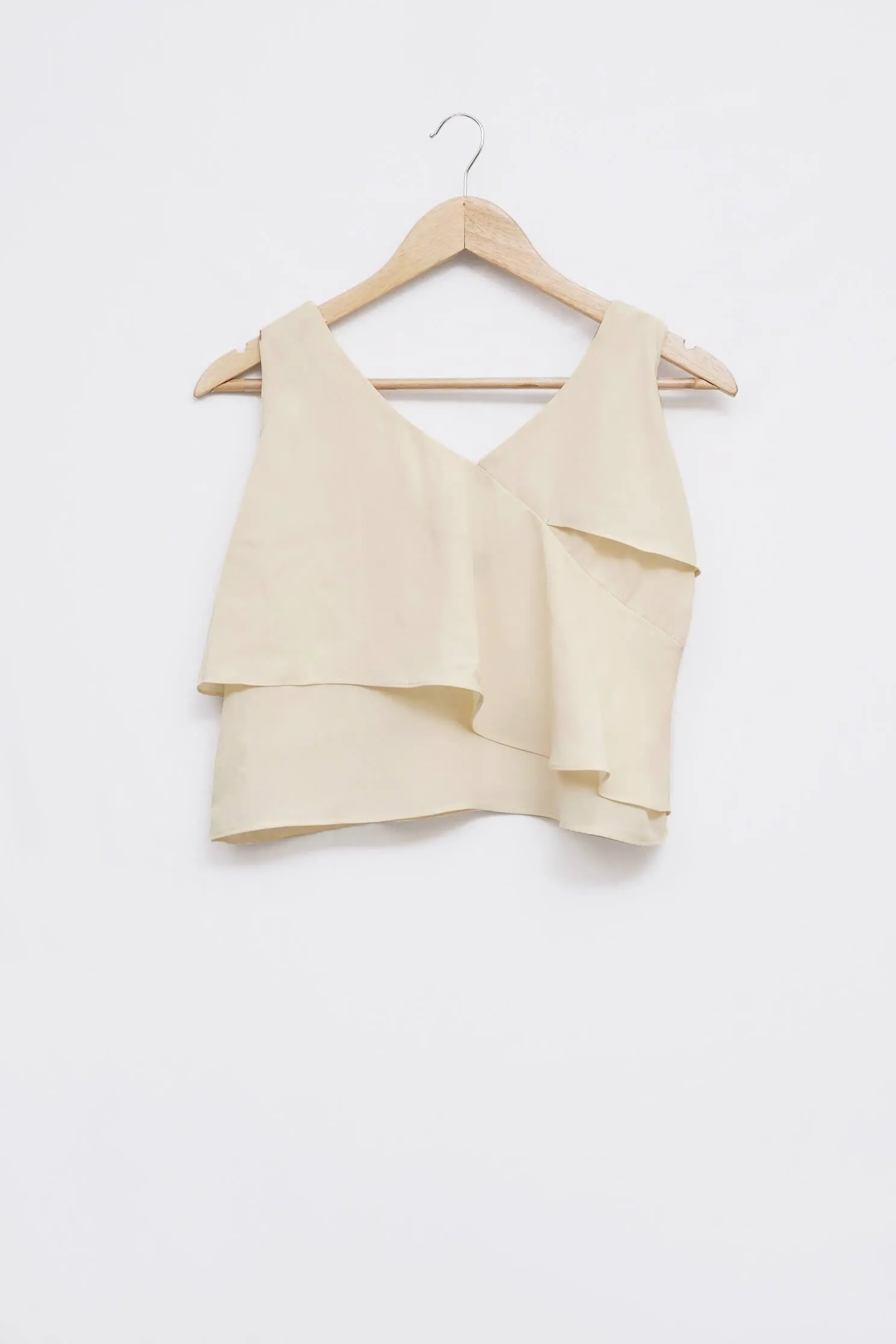 Cream Strappy Layered Detailed Back Top