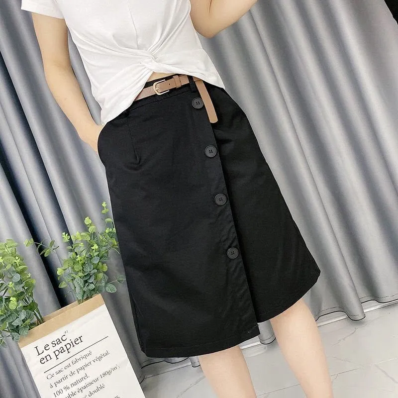 Culottes Summer Loose Bermuda Shorts Women Niche Mid-Length Three Quarter False Two-Piece Skorts Korean Casual Straight Jeans Bermuda Shorts