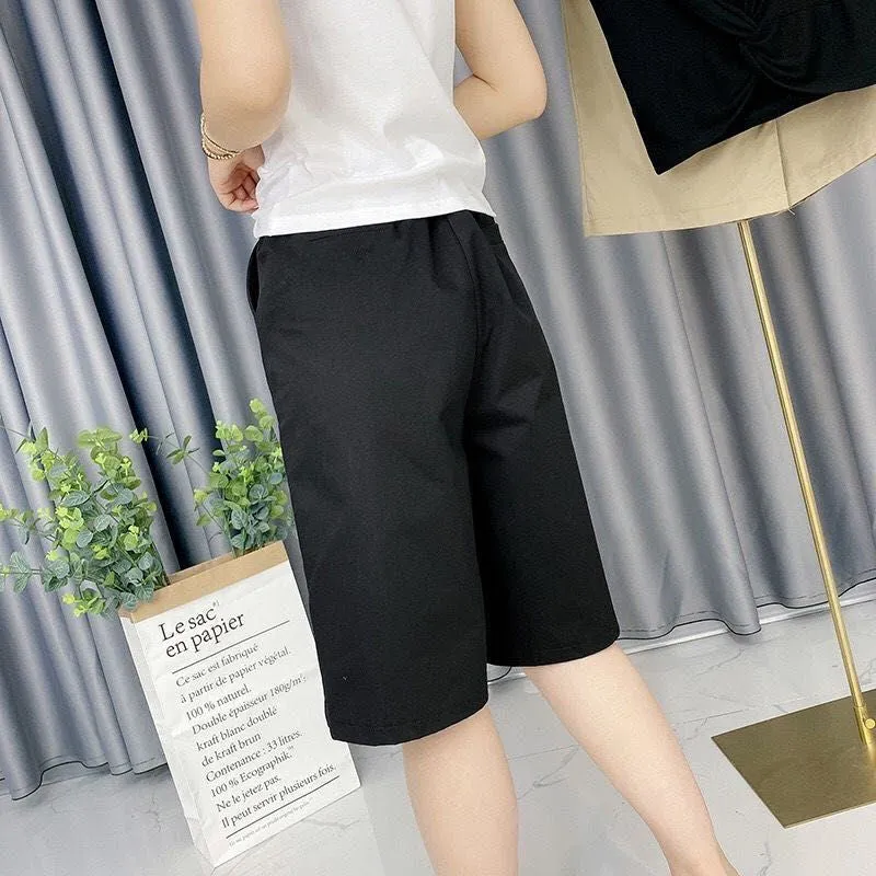 Culottes Summer Loose Bermuda Shorts Women Niche Mid-Length Three Quarter False Two-Piece Skorts Korean Casual Straight Jeans Bermuda Shorts