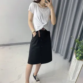 Culottes Summer Loose Bermuda Shorts Women Niche Mid-Length Three Quarter False Two-Piece Skorts Korean Casual Straight Jeans Bermuda Shorts