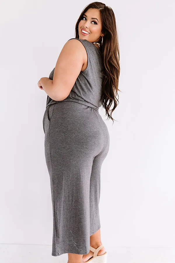 Down And Around Jumpsuit In Charcoal Curves