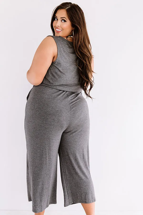 Down And Around Jumpsuit In Charcoal Curves