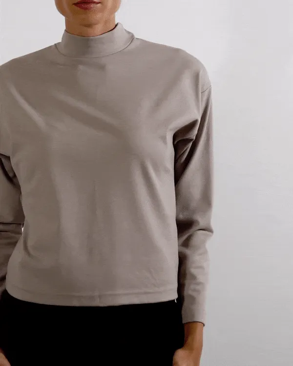 Egret Long Sleeve Top 2-in-1 in Burgundy
