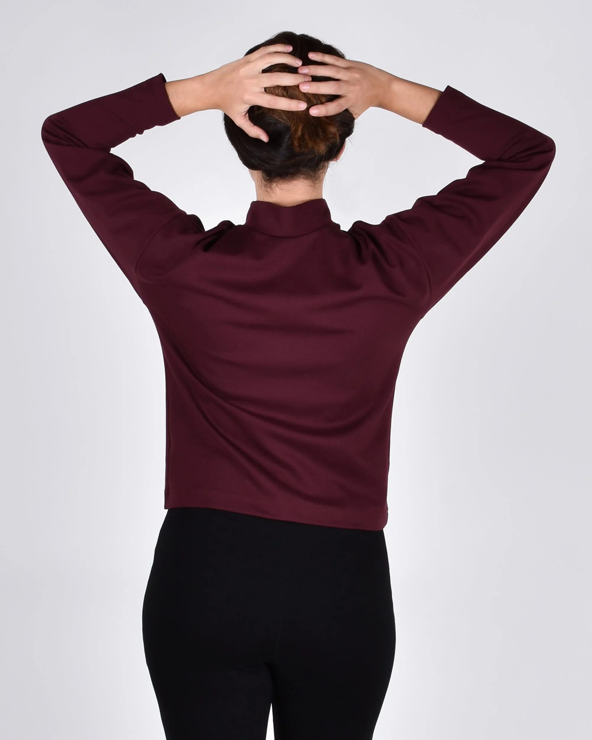 Egret Long Sleeve Top 2-in-1 in Burgundy
