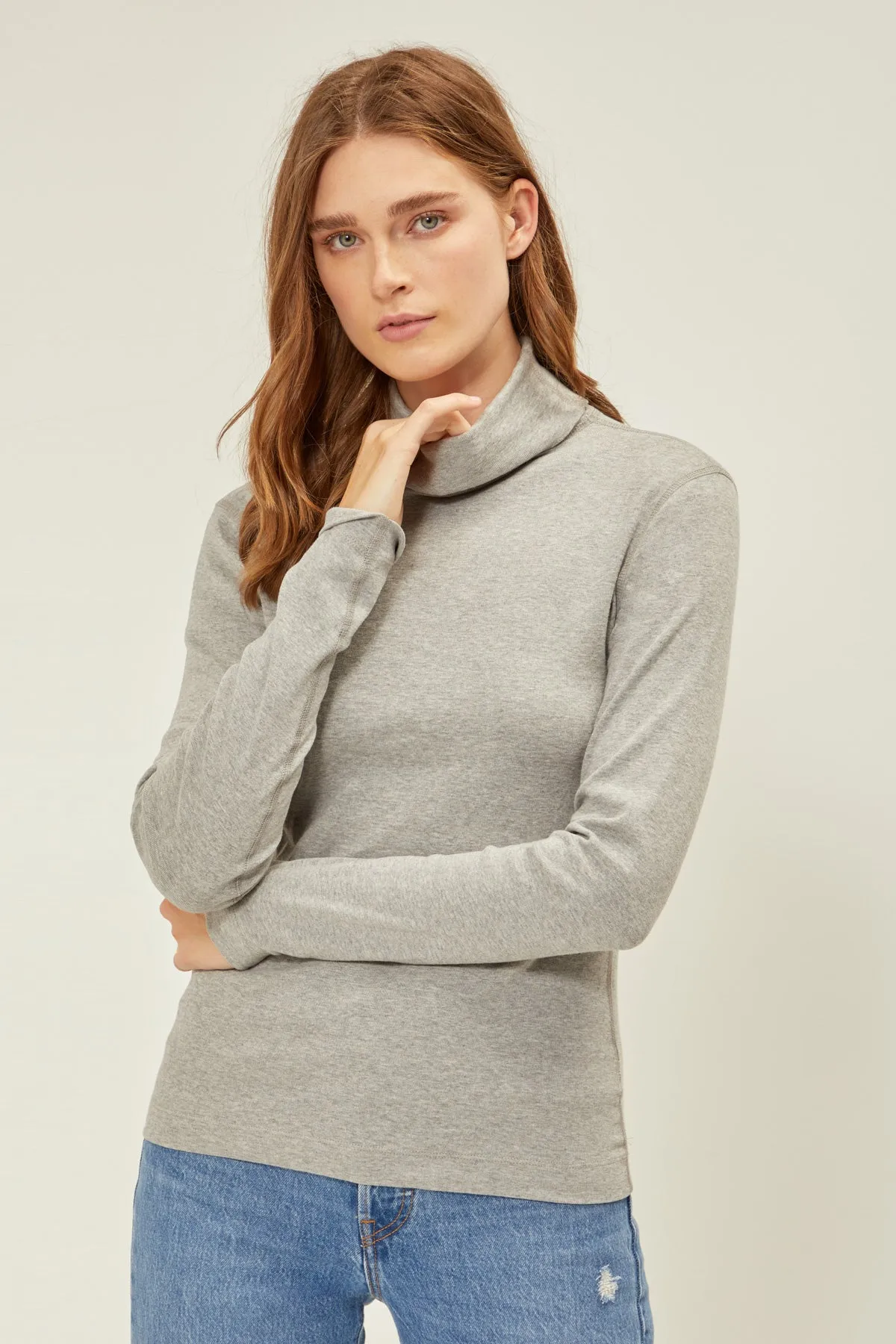 Essential Heritage Knit Turtleneck | Granite