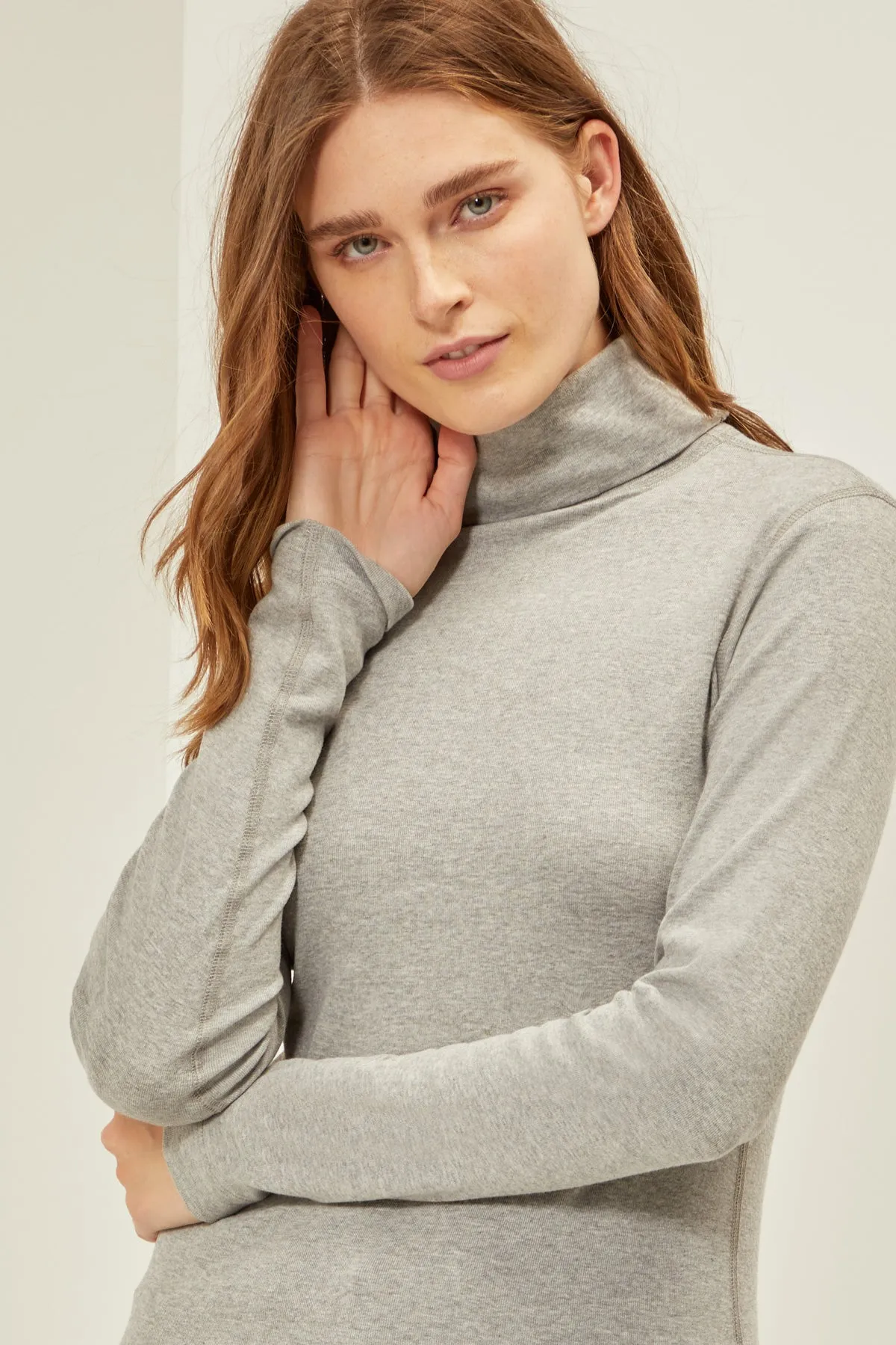 Essential Heritage Knit Turtleneck | Granite