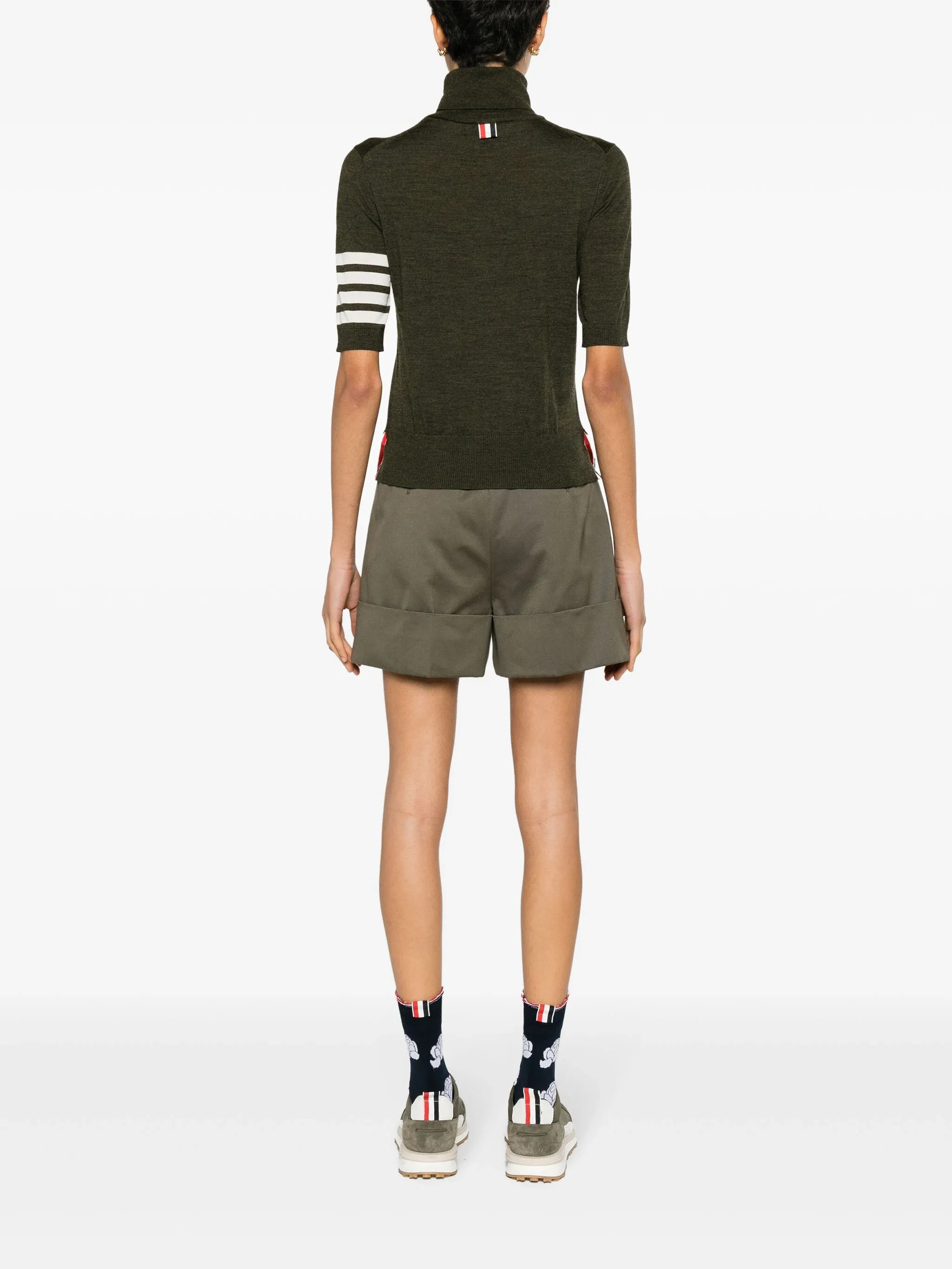 Fine Merino 4-Bar Relaxed Short Sleeve Turtleneck
