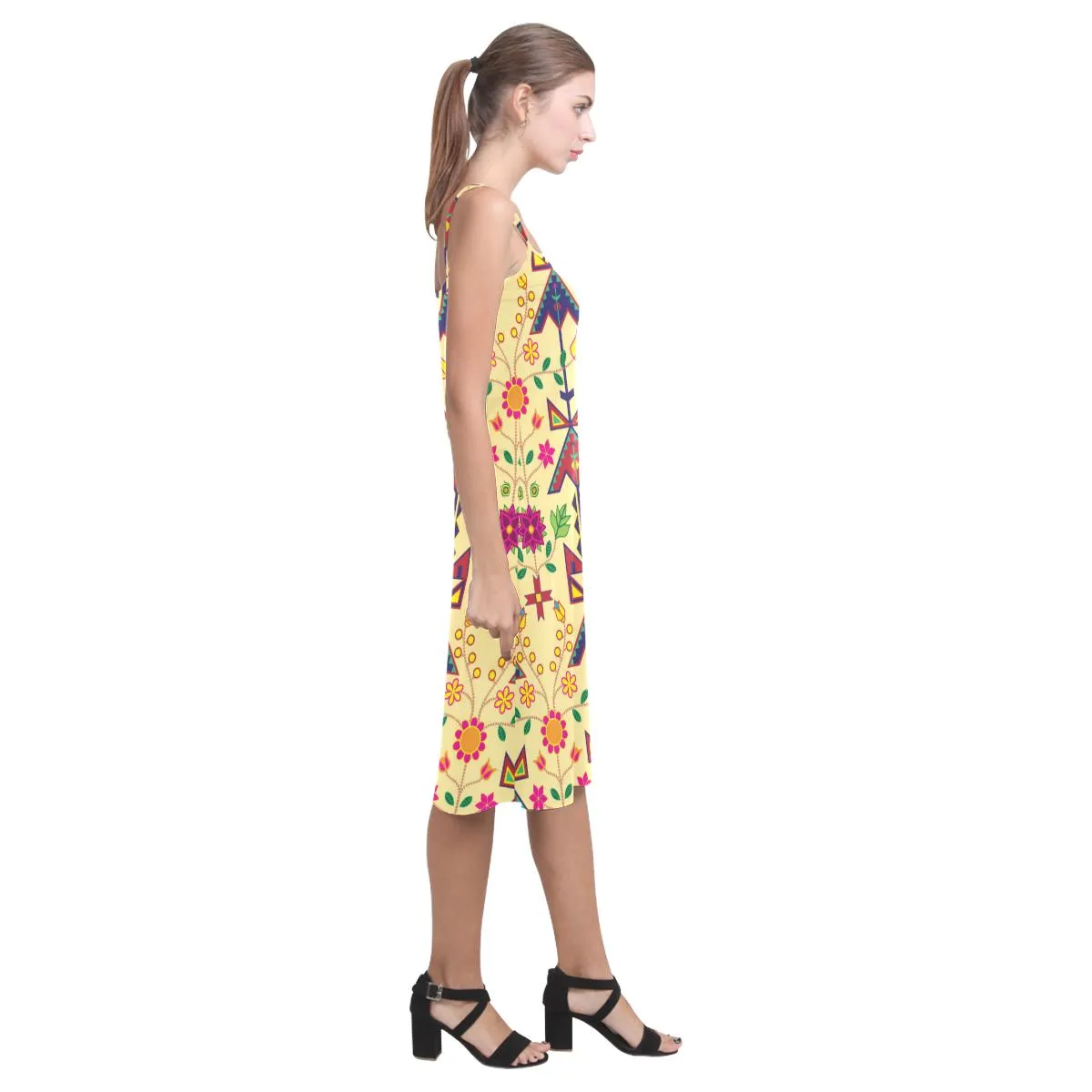 Geometric Floral Spring - Vanilla Alcestis Slip Dress