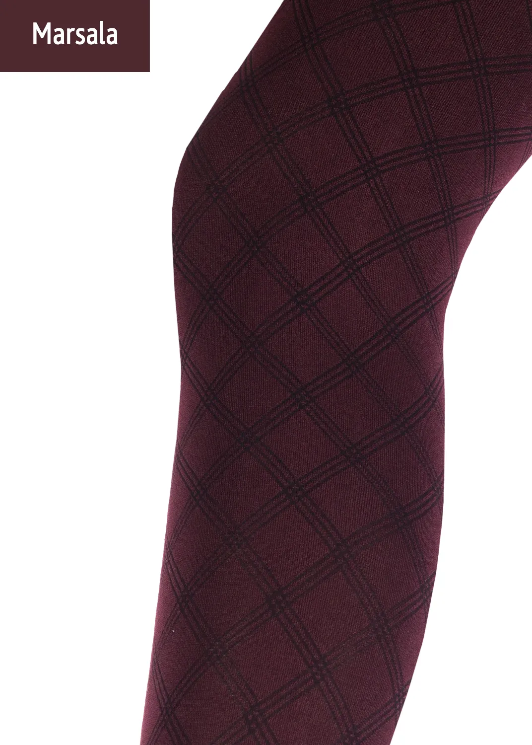 Giulia Fiesta 100 Denier Diamond Patterned Opaque Tights Winter Green & Wine