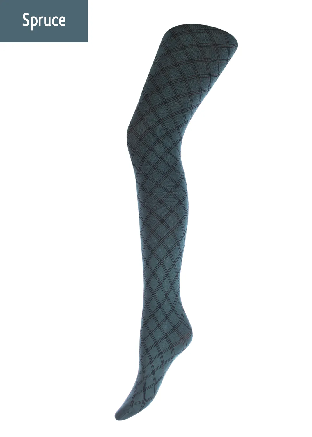 Giulia Fiesta 100 Denier Diamond Patterned Opaque Tights Winter Green & Wine