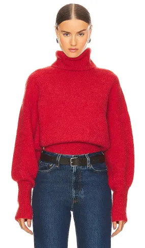 GRLFRND Elya Turtleneck Sweater in Red