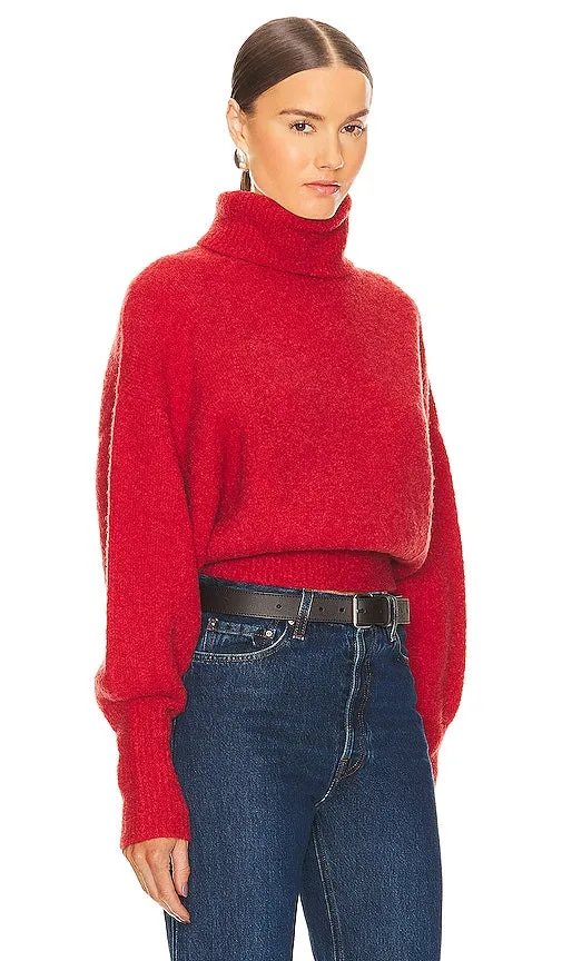 GRLFRND Elya Turtleneck Sweater in Red