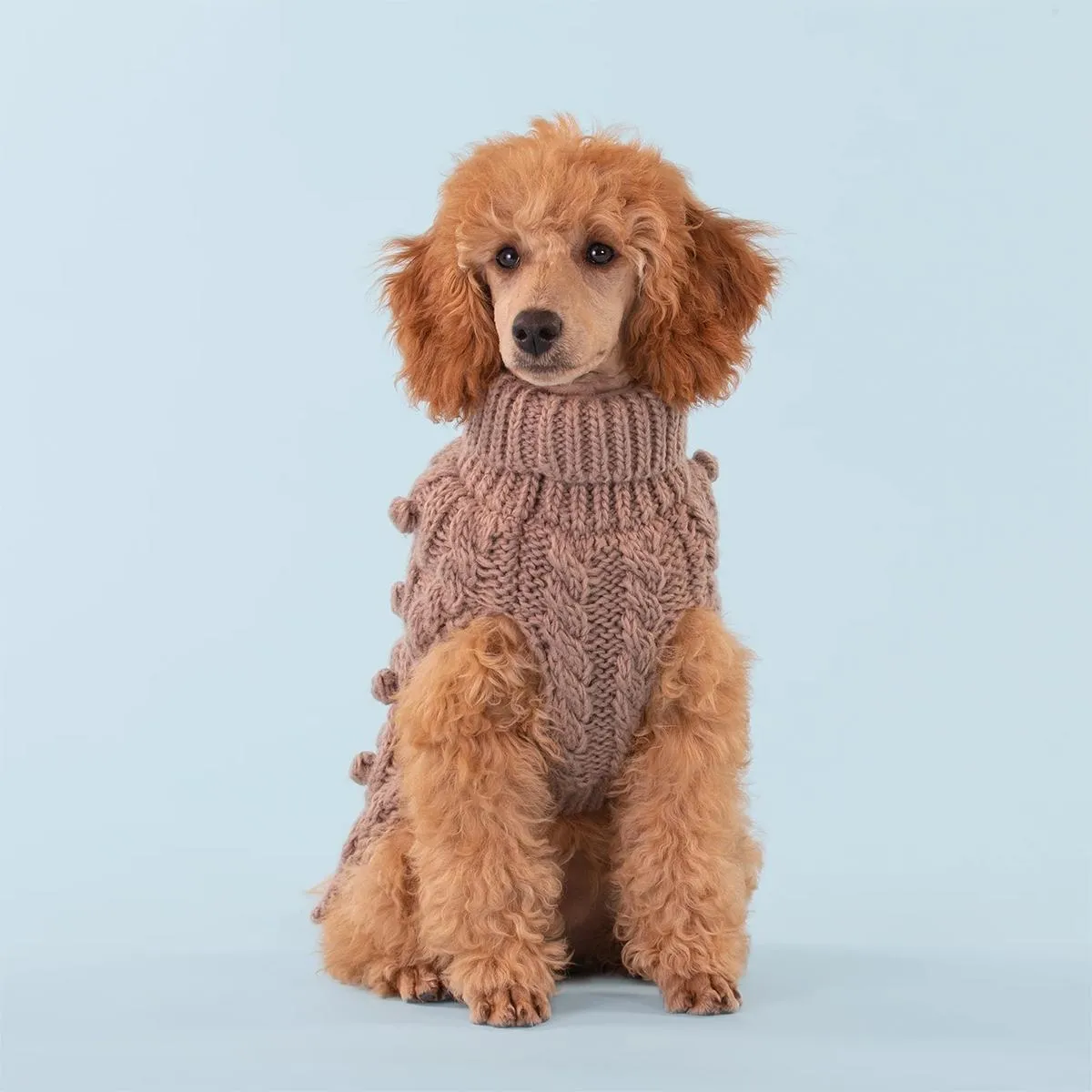 Handmade Knit Taupe Dog Sweater