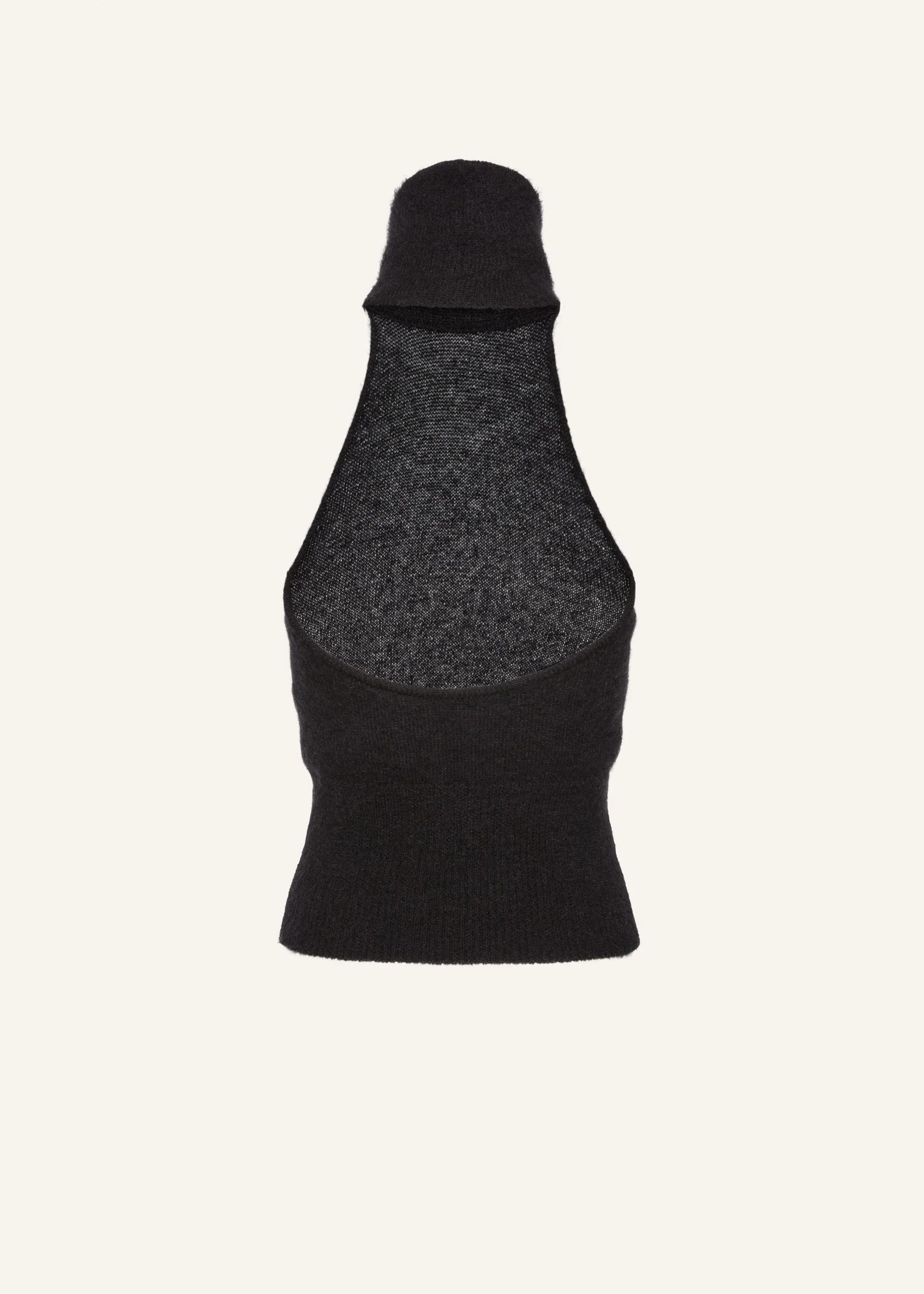 High-neck halter top in black