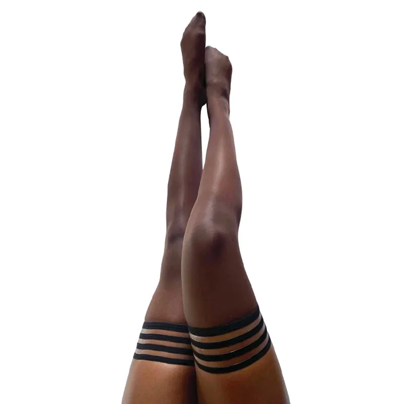 Kixies Marissa Sheer Thigh-High Brown Size B