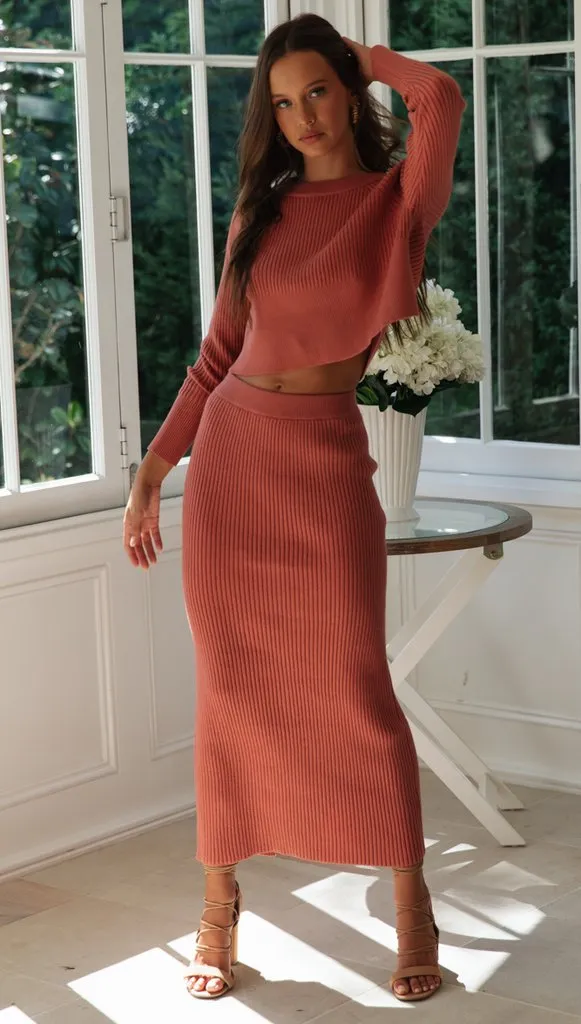 Knitted Slit Maxi Sweater Dress
