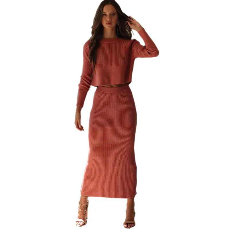 Knitted Slit Maxi Sweater Dress
