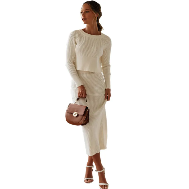 Knitted Slit Maxi Sweater Dress
