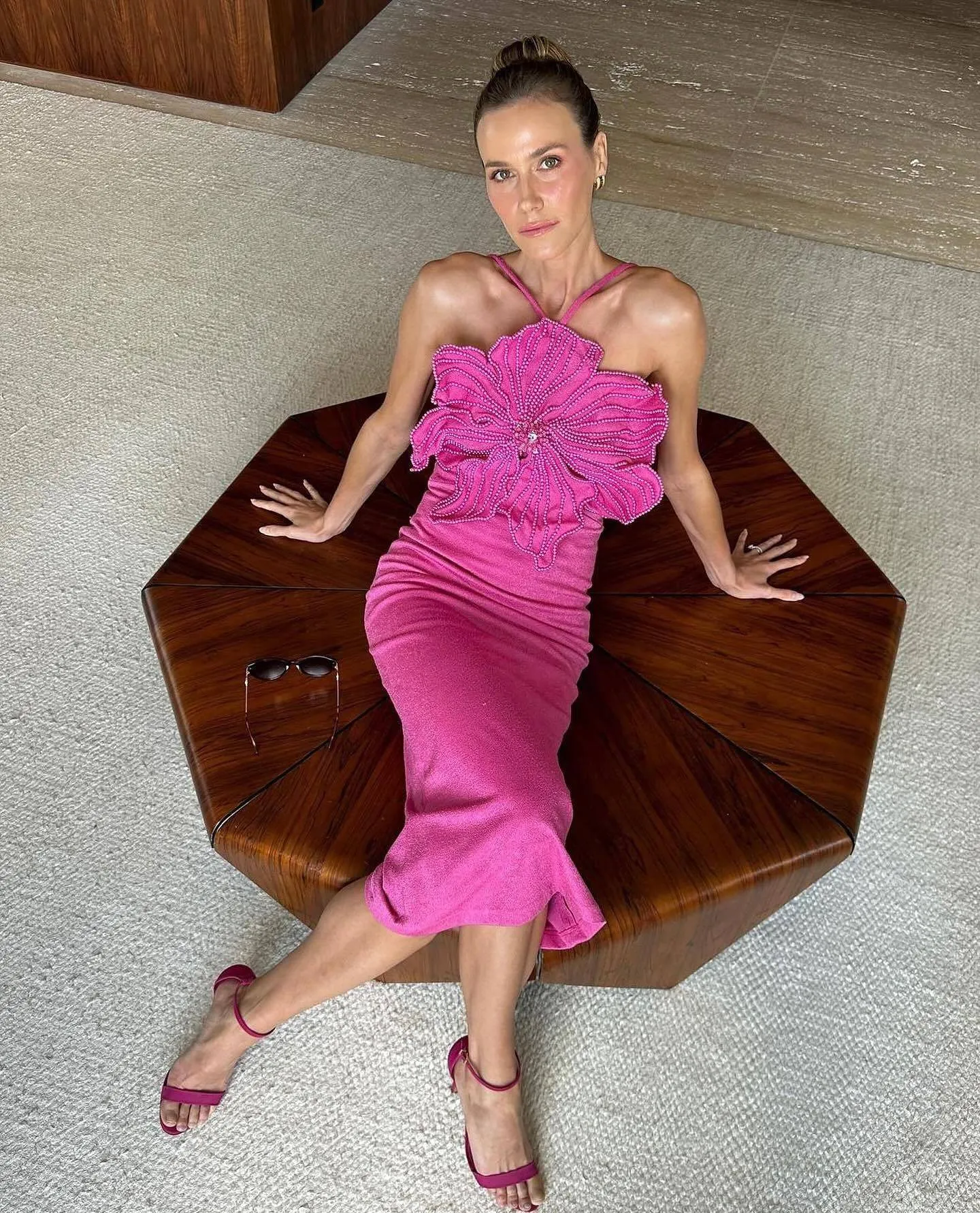 Lora Beaded Flower bandage skirt set