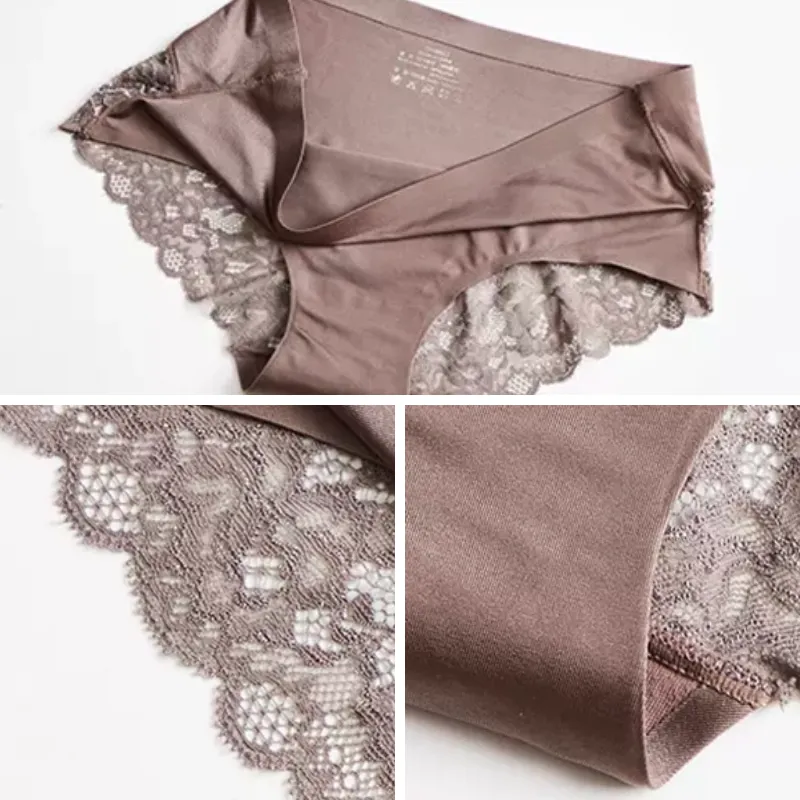 Lot de Culottes en coton et dentelle - Modèle Yva