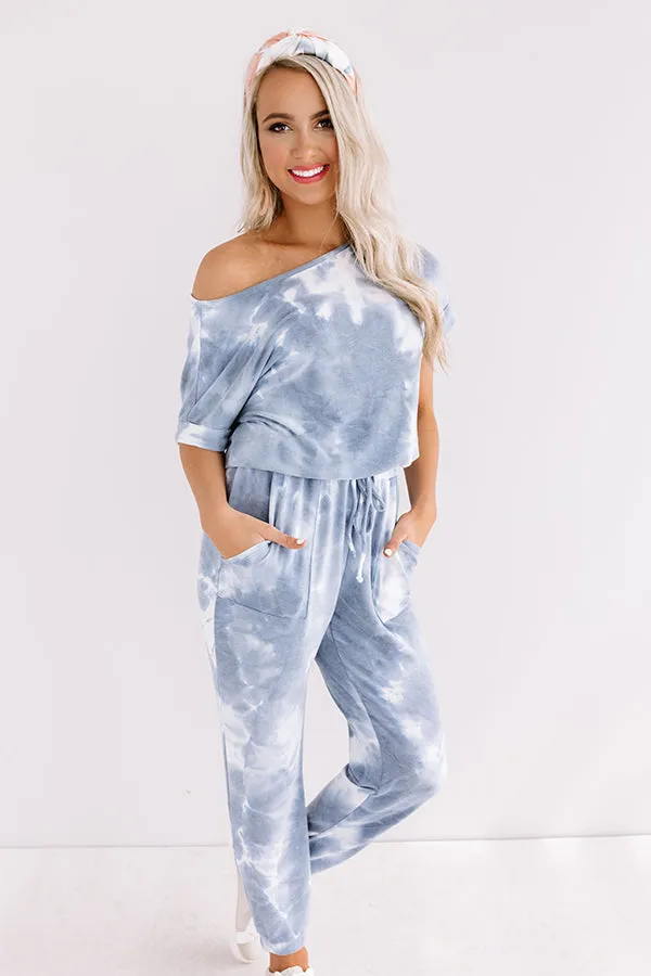 Make It A Mai Tai Tie Dye Jumpsuit In Slate