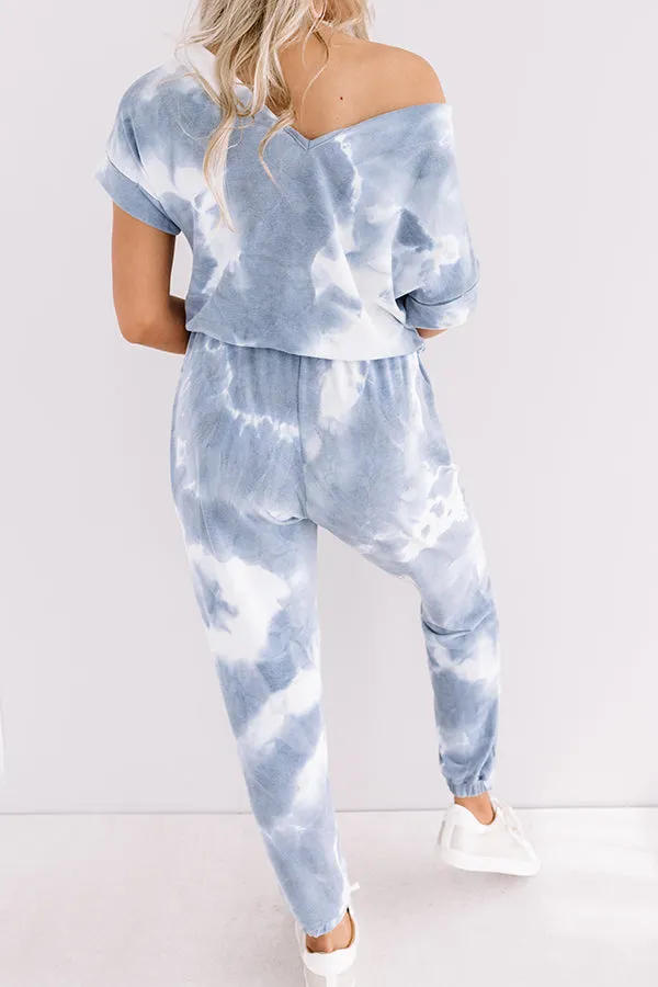 Make It A Mai Tai Tie Dye Jumpsuit In Slate