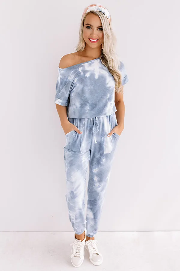 Make It A Mai Tai Tie Dye Jumpsuit In Slate