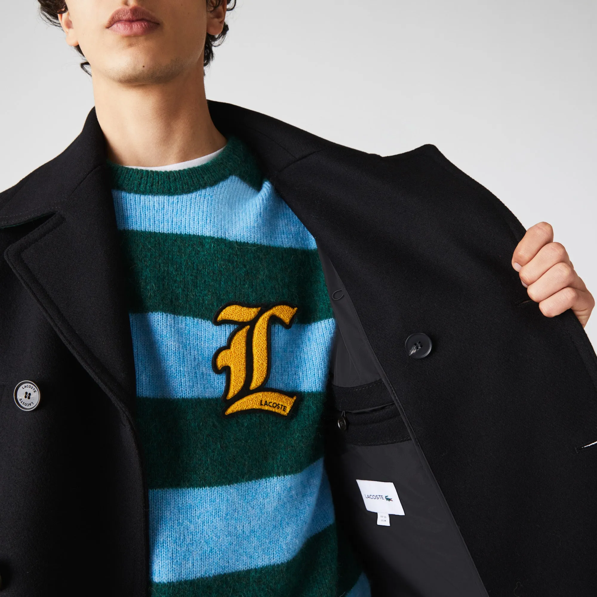 Men's Double-Breasted Wool Blend Pea Coat