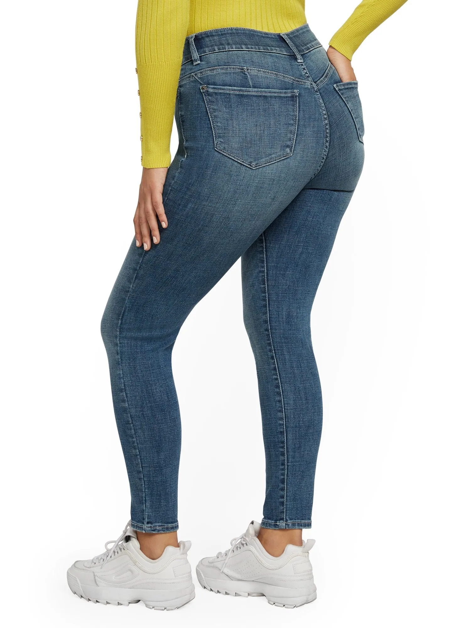 Mya Curvy High-Waisted Sculpting No Gap Super-Skinny Jeans - Vibrant Blue
