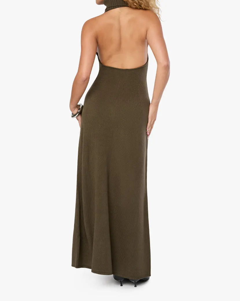 Open Back Halter Maxi Dress