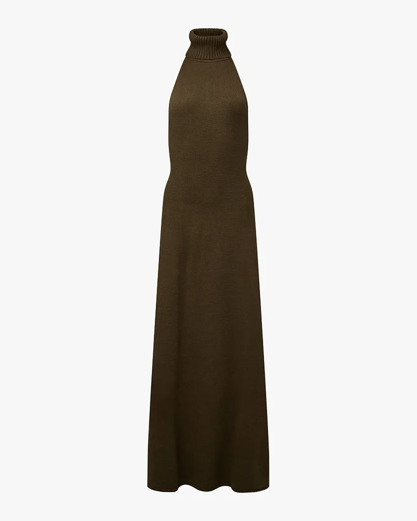 Open Back Halter Maxi Dress