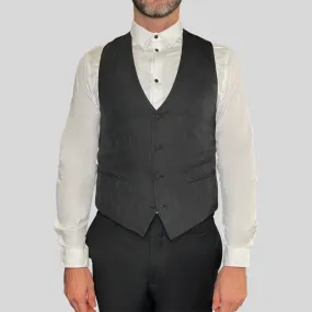 Patterned Slim Fit Ceremony Vest - Black