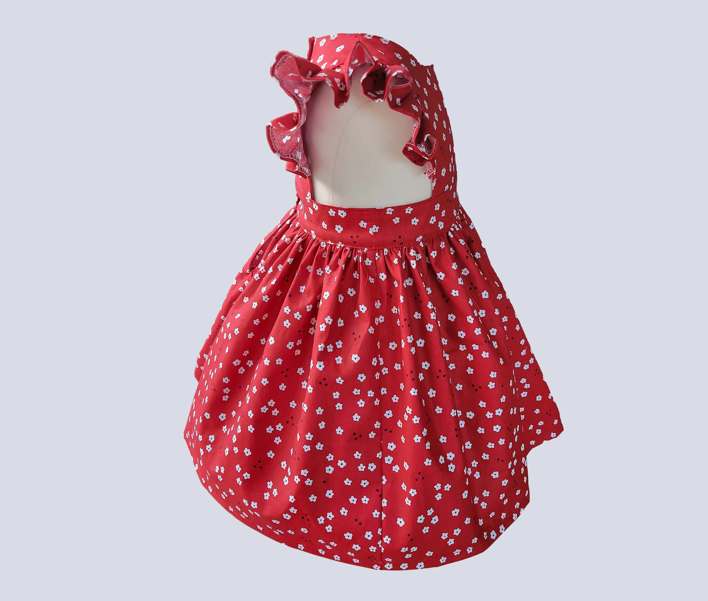 Red Pinafore Dress | Girls Dress |  Red Pinafore Girl Dress | Birthday Girls Dress | pinafore dress for girls