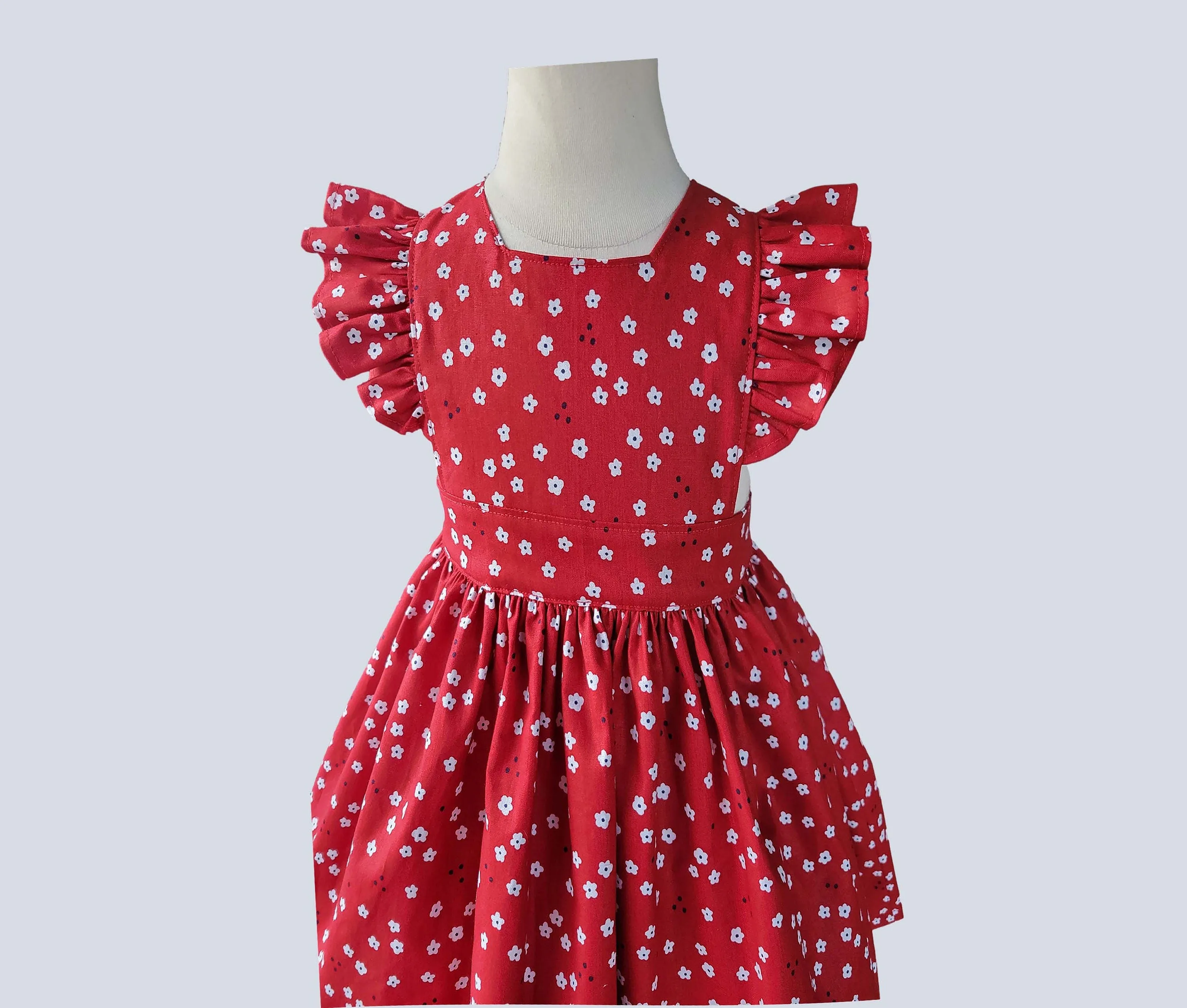 Red Pinafore Dress | Girls Dress |  Red Pinafore Girl Dress | Birthday Girls Dress | pinafore dress for girls