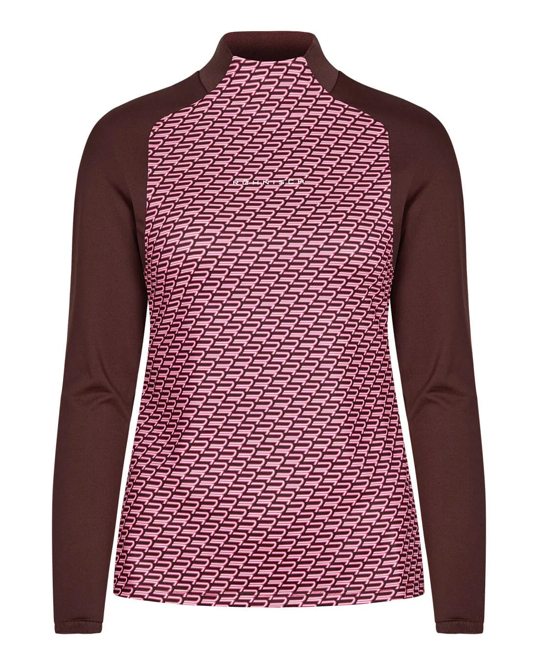 ROHNISCH Ellie Brushed Polo Carmine Rose Retro R Mono