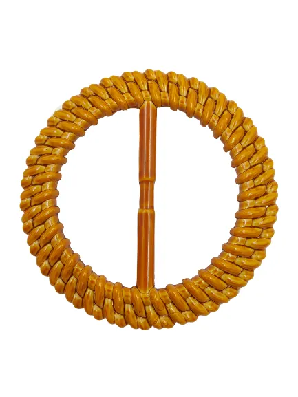 Round Shape Imitation Raffia Adjustable Buckle