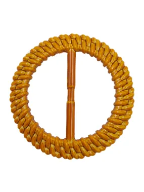 Round Shape Imitation Raffia Adjustable Buckle