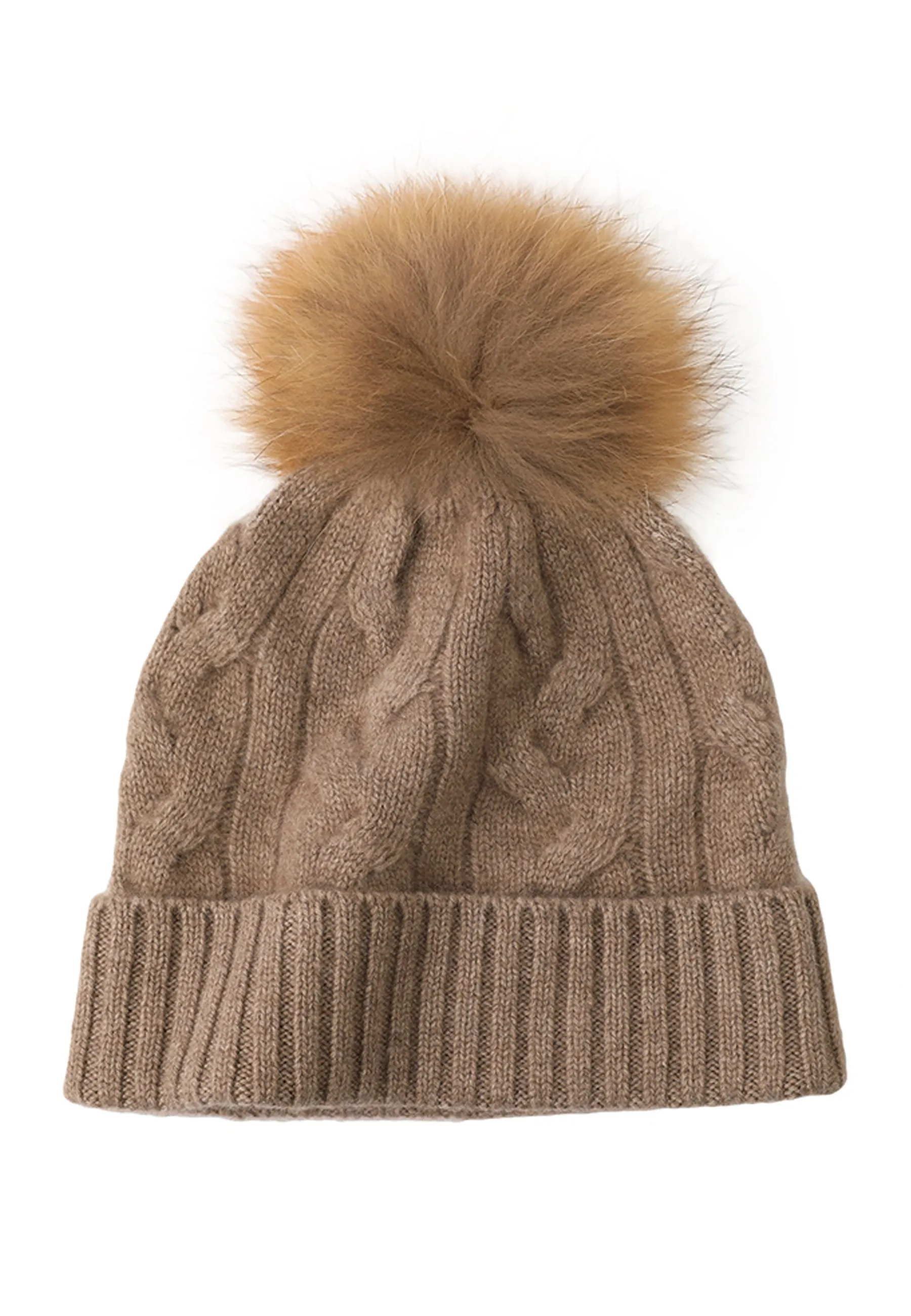 Soft Cable-Knit Mongolian Cashmere Beanie