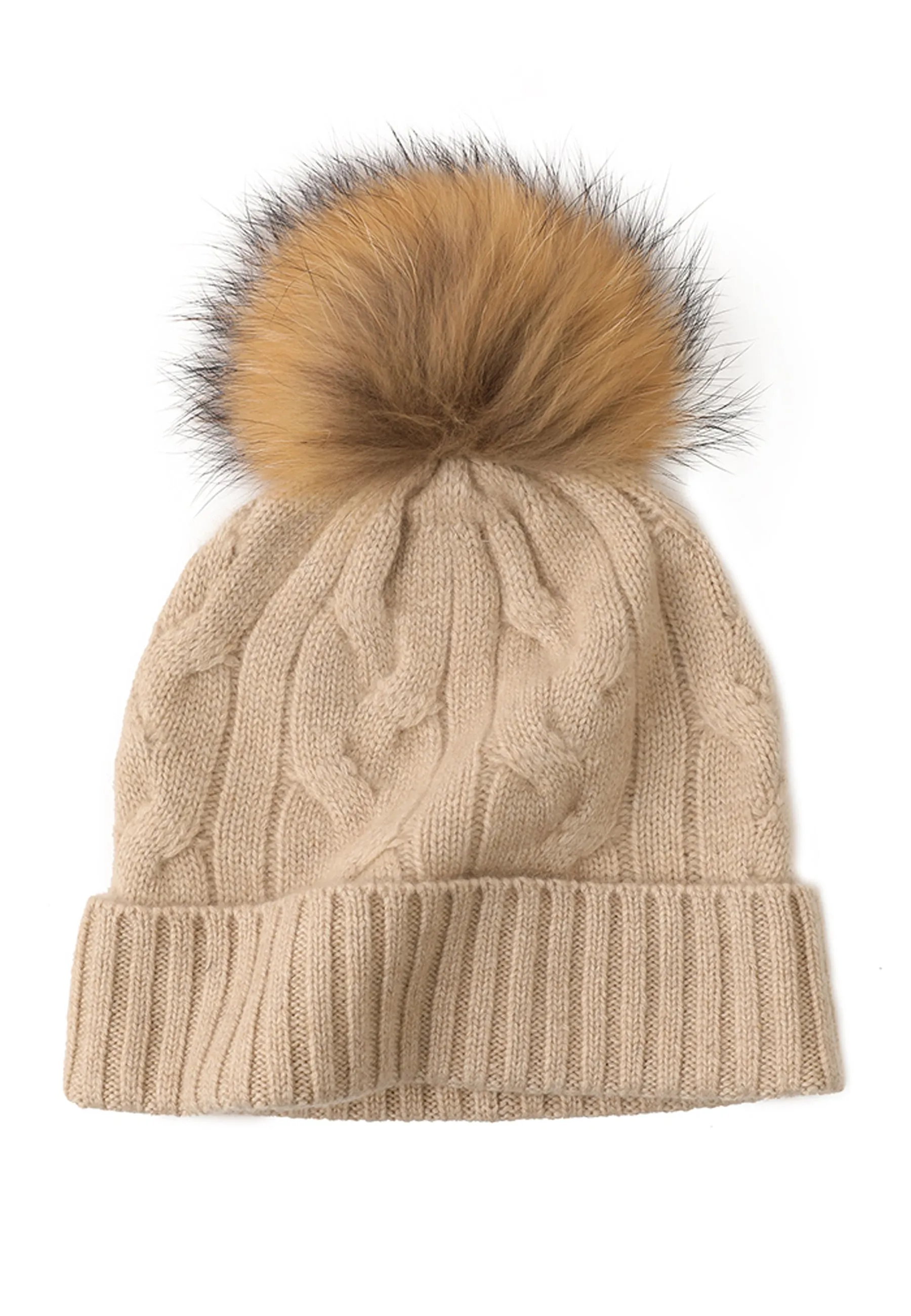 Soft Cable-Knit Mongolian Cashmere Beanie